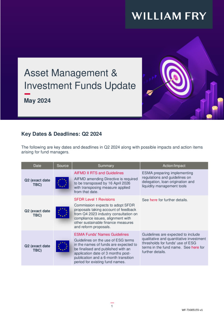 Asset Management & Investment Funds Update - May 2024