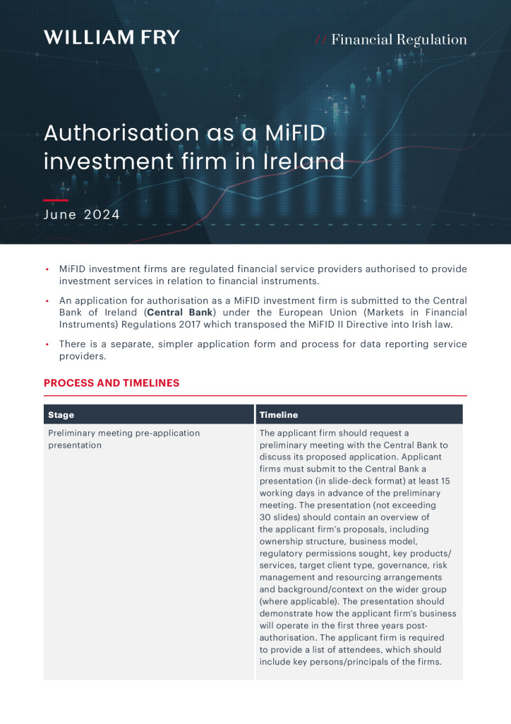 FRU_Authorisation as a MiFID investment firm in Ireland