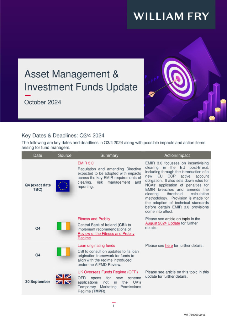 Asset Management Investment Funds Update - October 2024